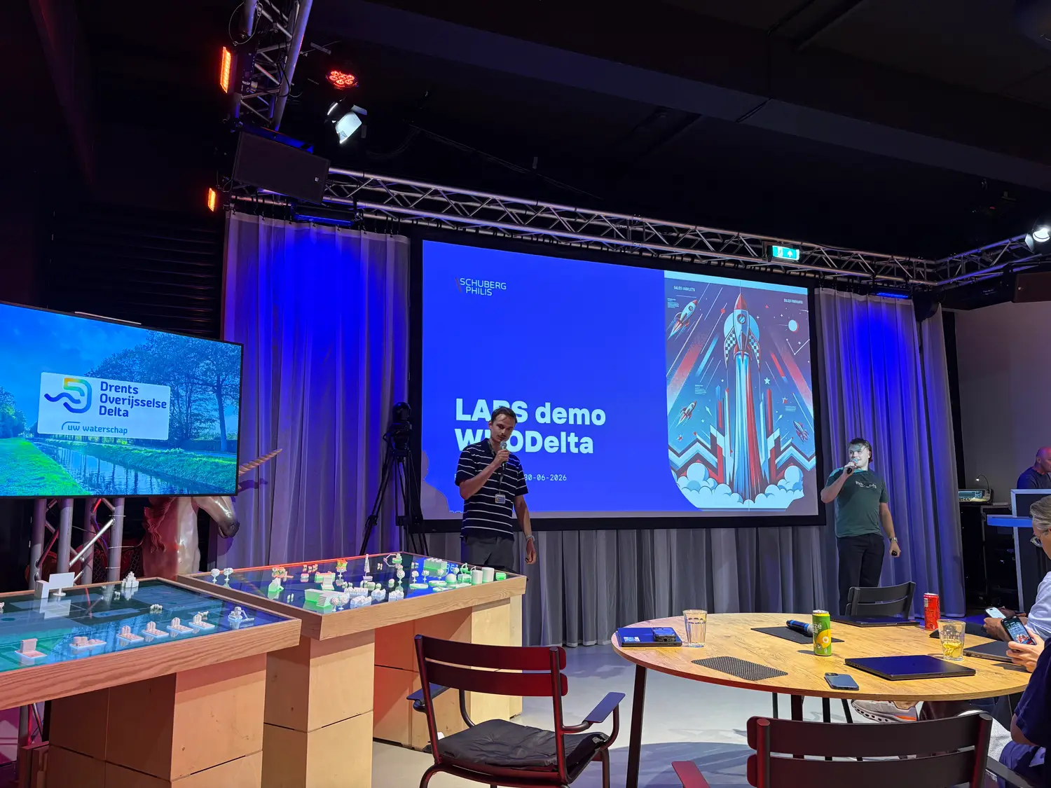 The Lab271 space with demos and screens